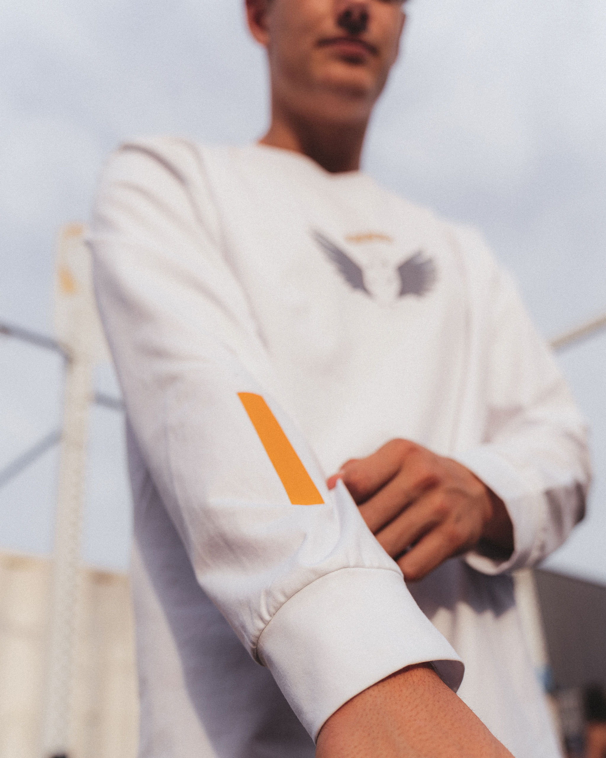 Long Sleeve T-Shirt White Pegasus Shield