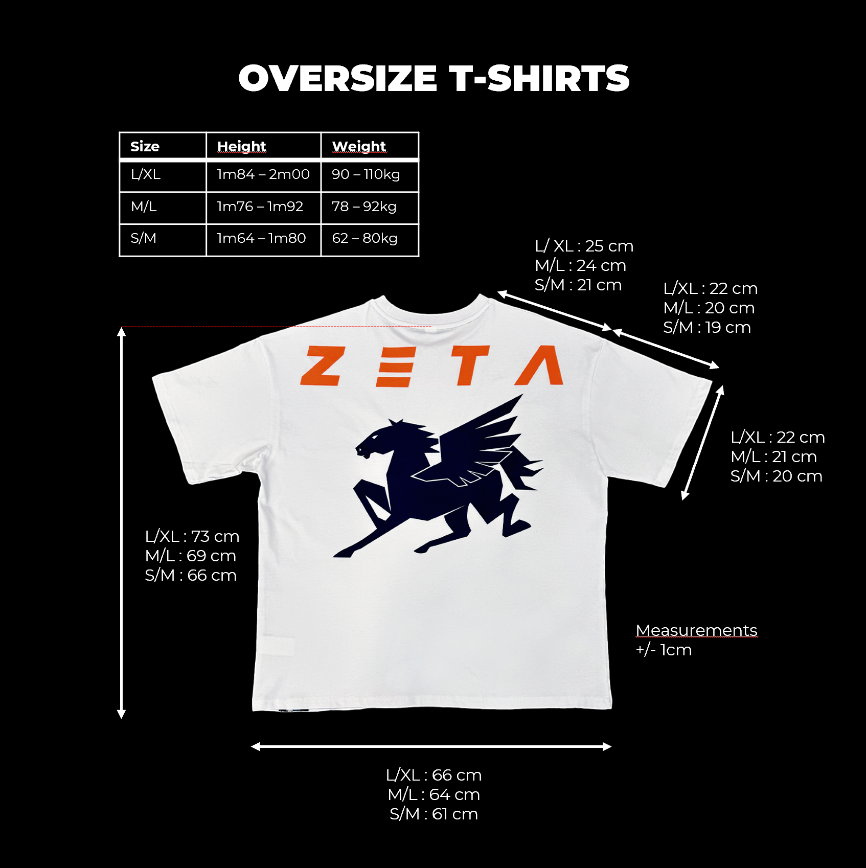 Oversize Heavy T-Shirt White Pegasus Shield