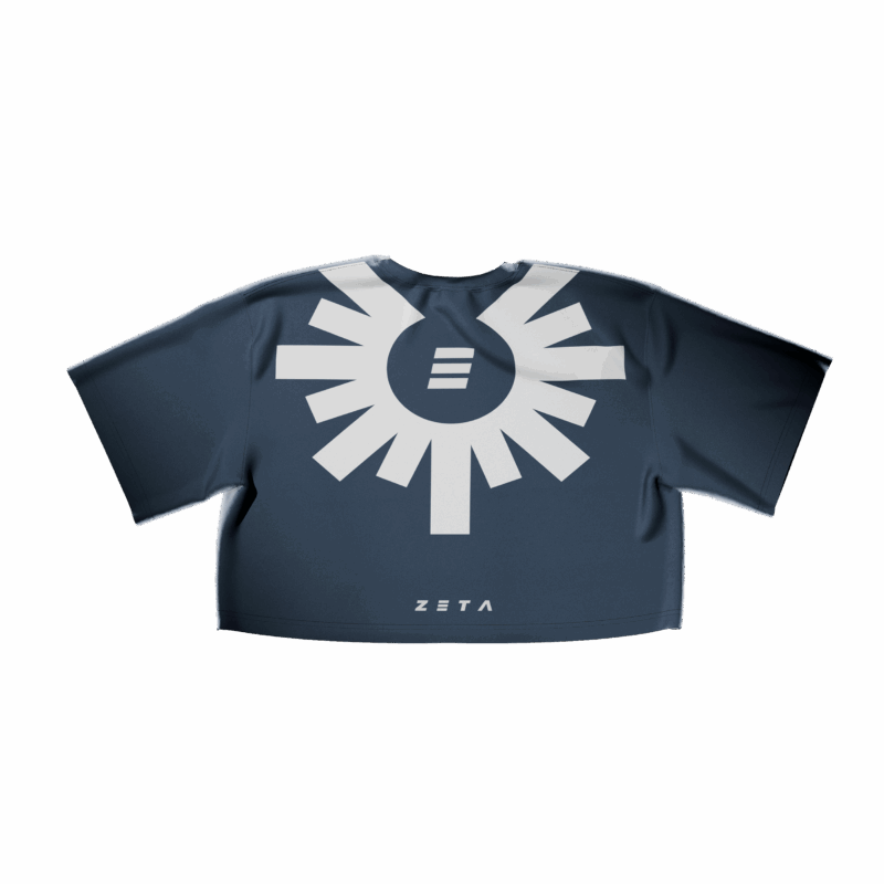 Oversize Heavy CROP T-Shirt Woman Nile Blue