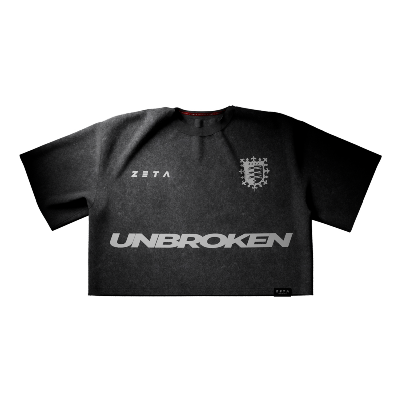 Oversize Heavy CROP T-Shirt Unbroken - Acid Grey